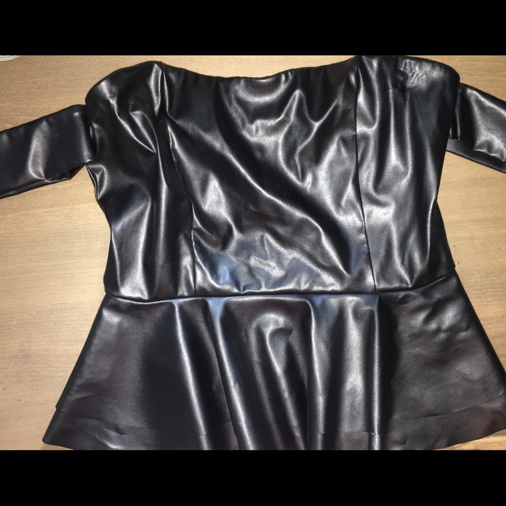 Four Leaf by UO faux leather corset top
